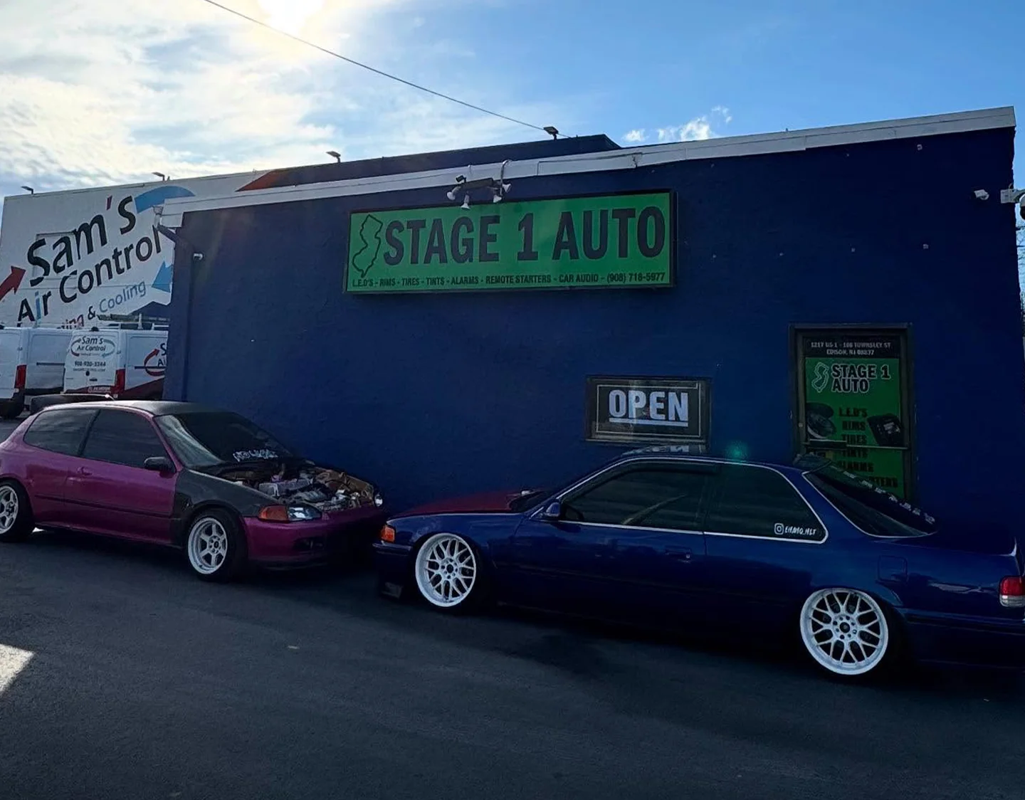 Stance duo — Civic + Accord at Stage One Auto Edison NJ